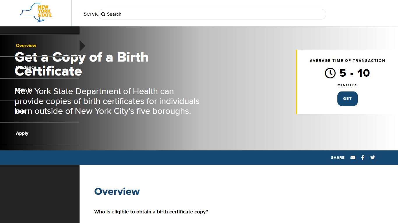 Get a Copy of a Birth Certificate - The State of New York